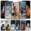 Animal Horse Phone Case For Xiaomi Mi 15 14 Pro 13 12 11 Lite 5G 10T 11T 12T 13T 14T Poco X6 X5 X4 X3 NFC F3 F4 GT Black Cover