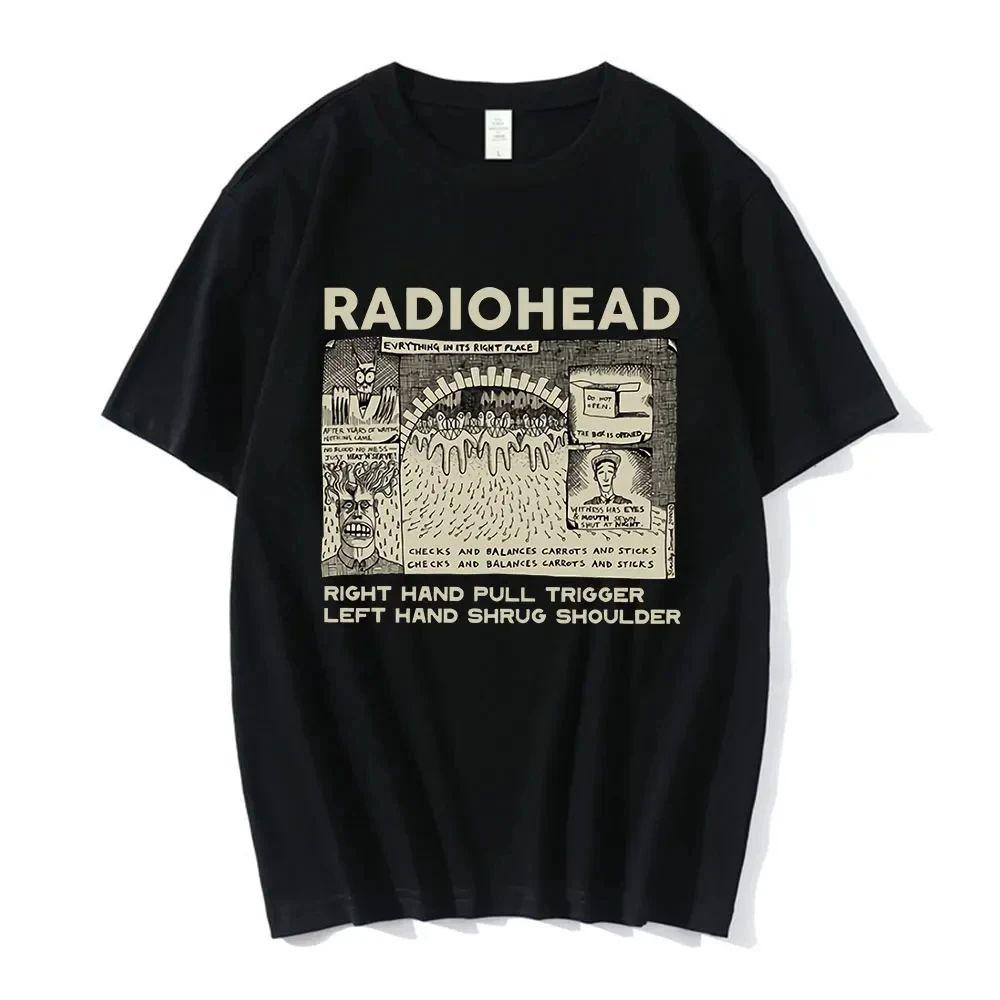 Hip Hop Street Casual Top Y2k Rock Tops Vintage Classic Radiohead T Shirt North America Tour Rock Boy Women's Print Tees Unisex