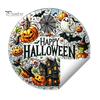 Pumpkin Ghost Wall Stickers Halloween Stained Glass Style Static Window Clings, Waterproof PVC Bat Seasonal Home Accents Haunted House Decals,
