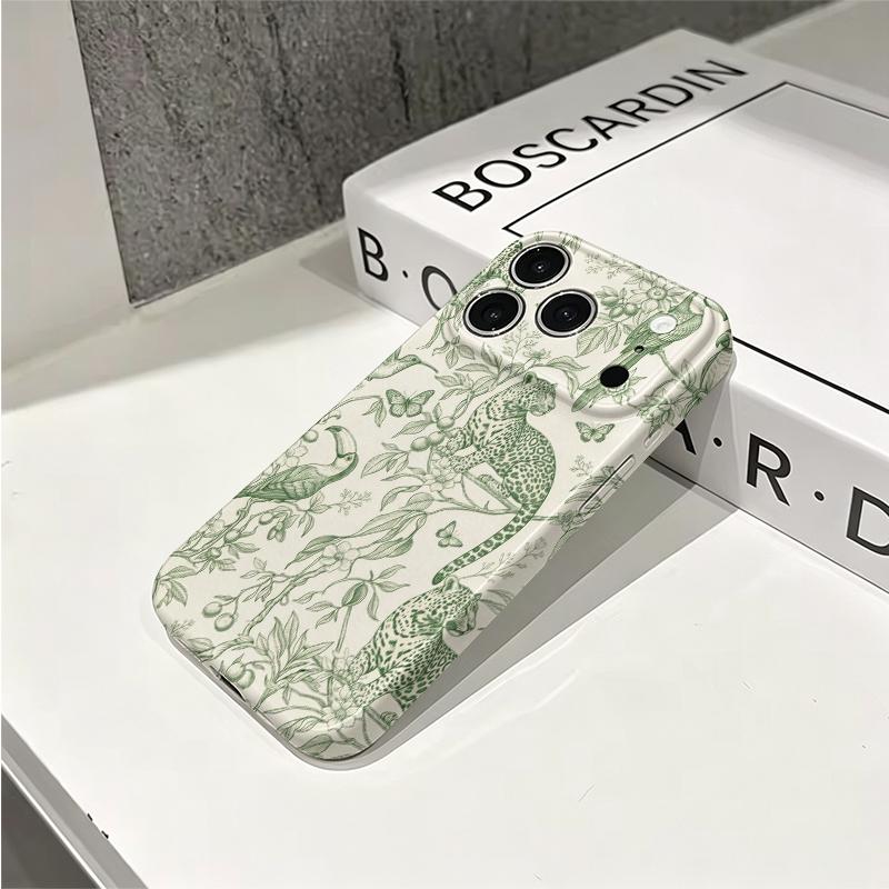 Botanical Tropical Wildlife Sketch Nature Art Graphic Film Aesthetic Protective Shockproof Bumper Phone Case Cover For iPhone 14 15 16 17 Pro Max Plus