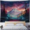 Colorful Landscape Illustration Tapestry Wall Art Decoration Dreamy Forest Mountain Bedroom Living Room Hippie Home Decoration