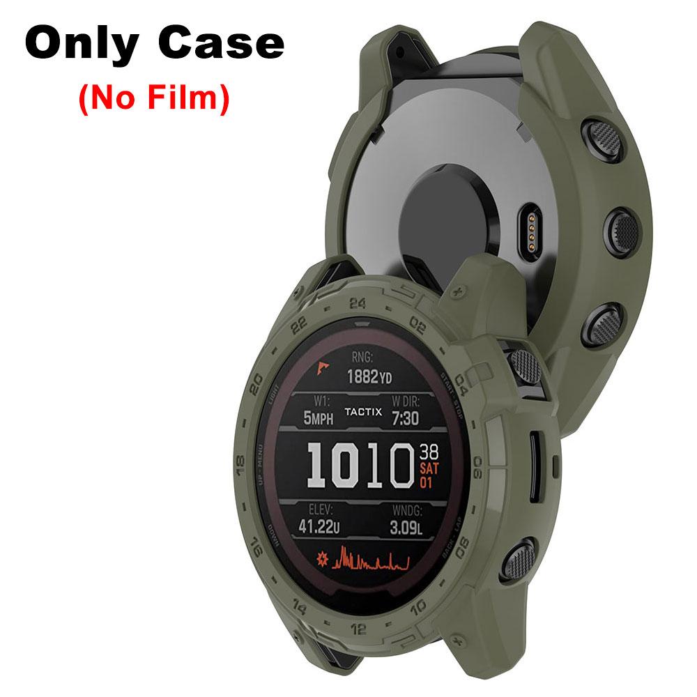 TPU Silikonhülle + Panzerglasfolien für Garmin Tactix 7 Oled Schutzhülle Schale Displayschutzfolie Smartwatch-Zubehör