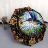 Color Retro HummingbirdThemed Automatic Opening and Closing Umbrella - 8 Ribs, Suitable for Leisure and Going Out, Outdoor Accessory, Gothic