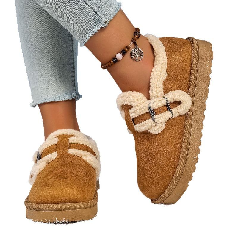 Women's Vintage Snow Boots Slippers, Non-Slip Platform House Shoes, Plush Lined Maternity Booties in Stock