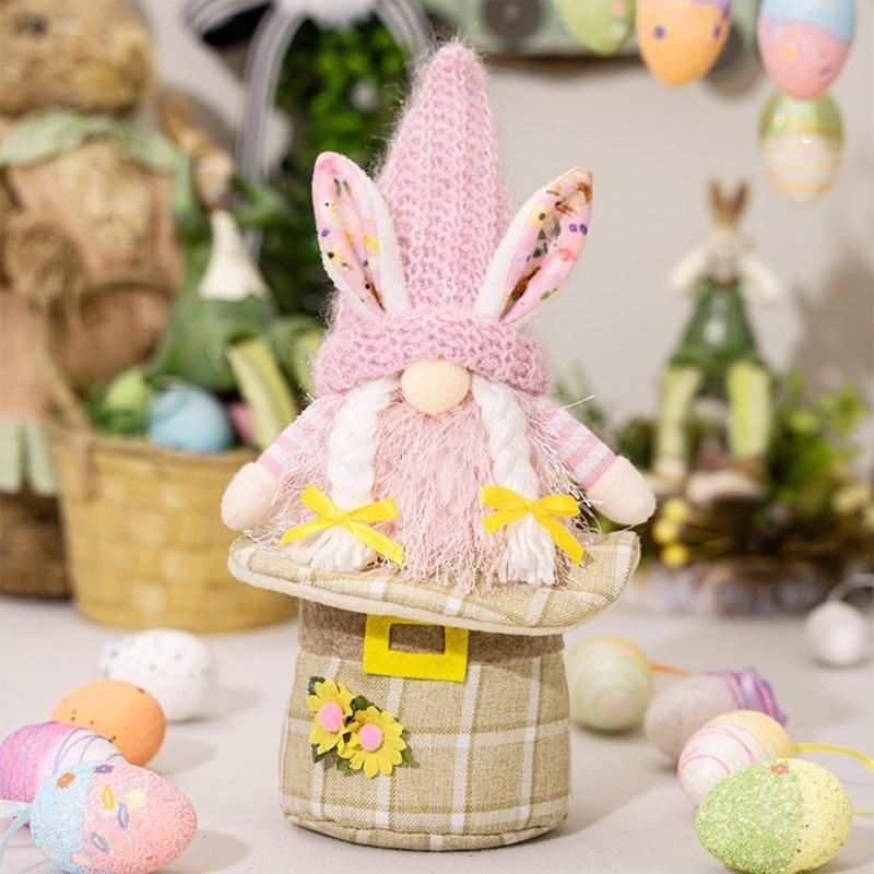 Easter Decorations Handmade Spring Easter Gnome Plush Doll Top Hat Bottom Easter Gift for Women Men Spring Ornaments
