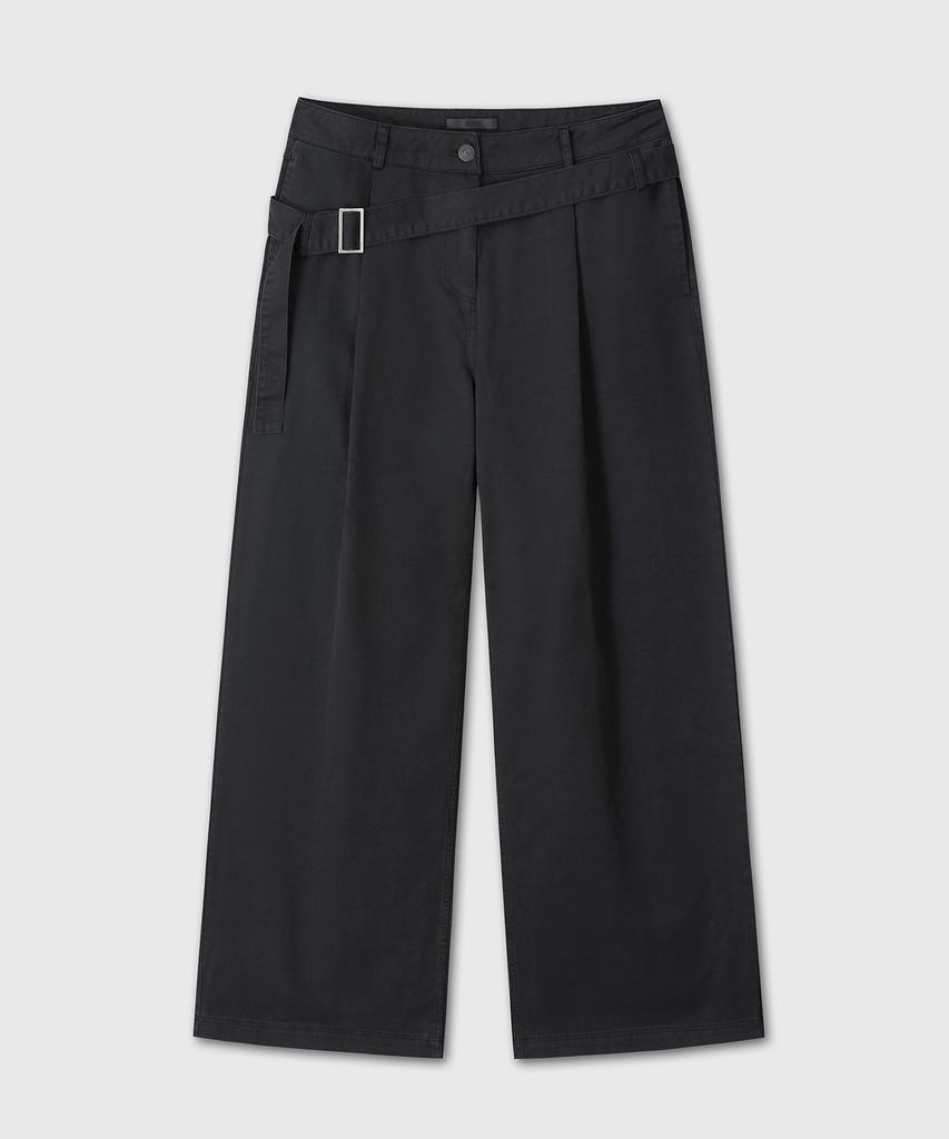 Daibeuinumeon Belted Flare Washing Pants (Black)
