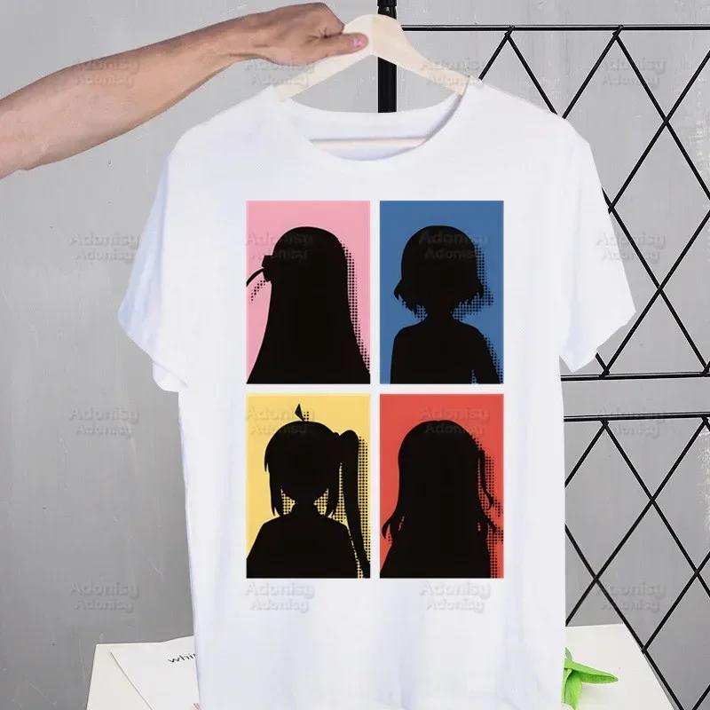Bocchi The Rock T-shirts Summer Men/Women Hip Hop Funny Print Kessoku Band Tshirt Hitori Gotou T Shirts Short Sleeve Tops