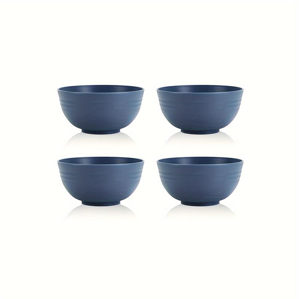 4pcs, Wheatgrass Cereal Bowl - Durable and Shatterproof, 26oz, Microwave and Dishwasher Safe, BPA Free, Classic Blue Kitchen