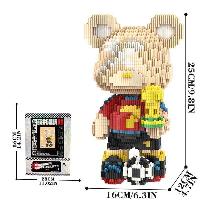 25Cm Kawaii 3D Bear Building Blocks,Assembly Toys,Ornaments, Home Decor,Building Blocks,Thinking Developing Toys,Toys For Gifts