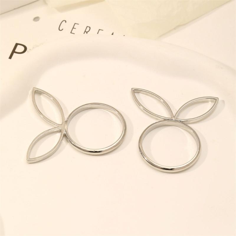 Pack of 6 Cute Napkin Rings Easters Ear Shape Napkin Holder Metal Napkin Jewelry Sophisticated Platings Accessorys