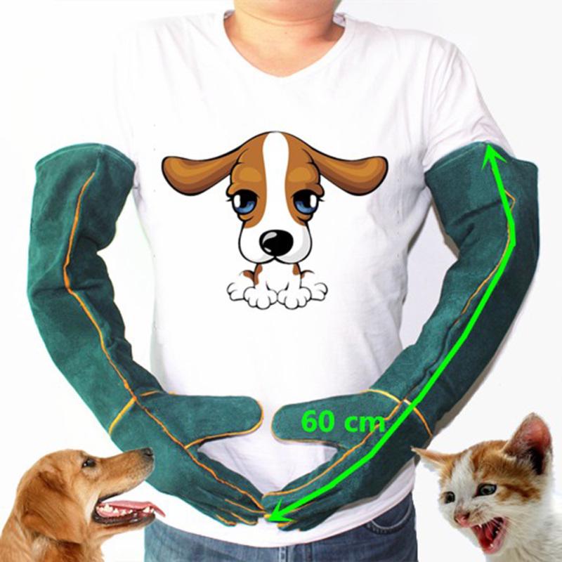 Anti-Bite Safety Bite Gloves for Catch Dog Cat Reptile Animal Ultra Long Leather Pets Grasping