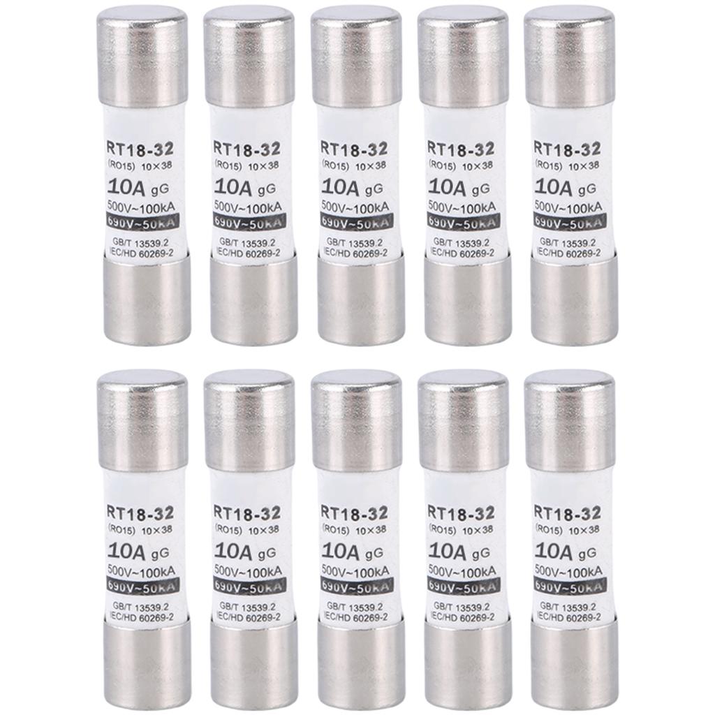 10pcs Neozed Fuses Ceramic & Metal Fuses Protector set 3.9cm Length Neozed Fuses Multiple Size for Home & Business Use