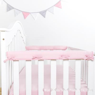 Düz Renk Polyester Bebek Karyola Korkuluk Kılıfları, Dar ve Geniş Kenarlar, Çiğnemeyi Önlemek için 2 Parça Set