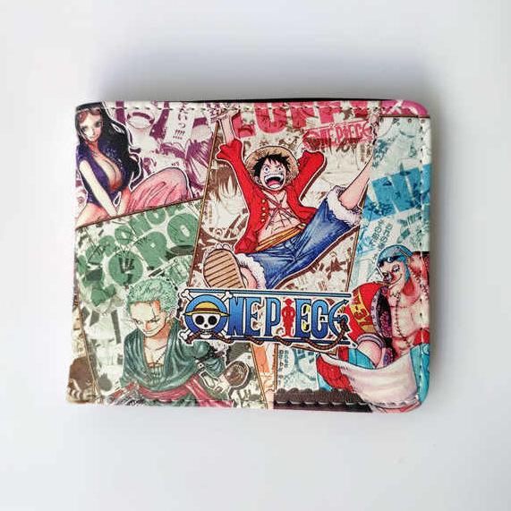 One Piece Luffy & Zoro Unisex PU skórzany krótki portfel i portmonetka