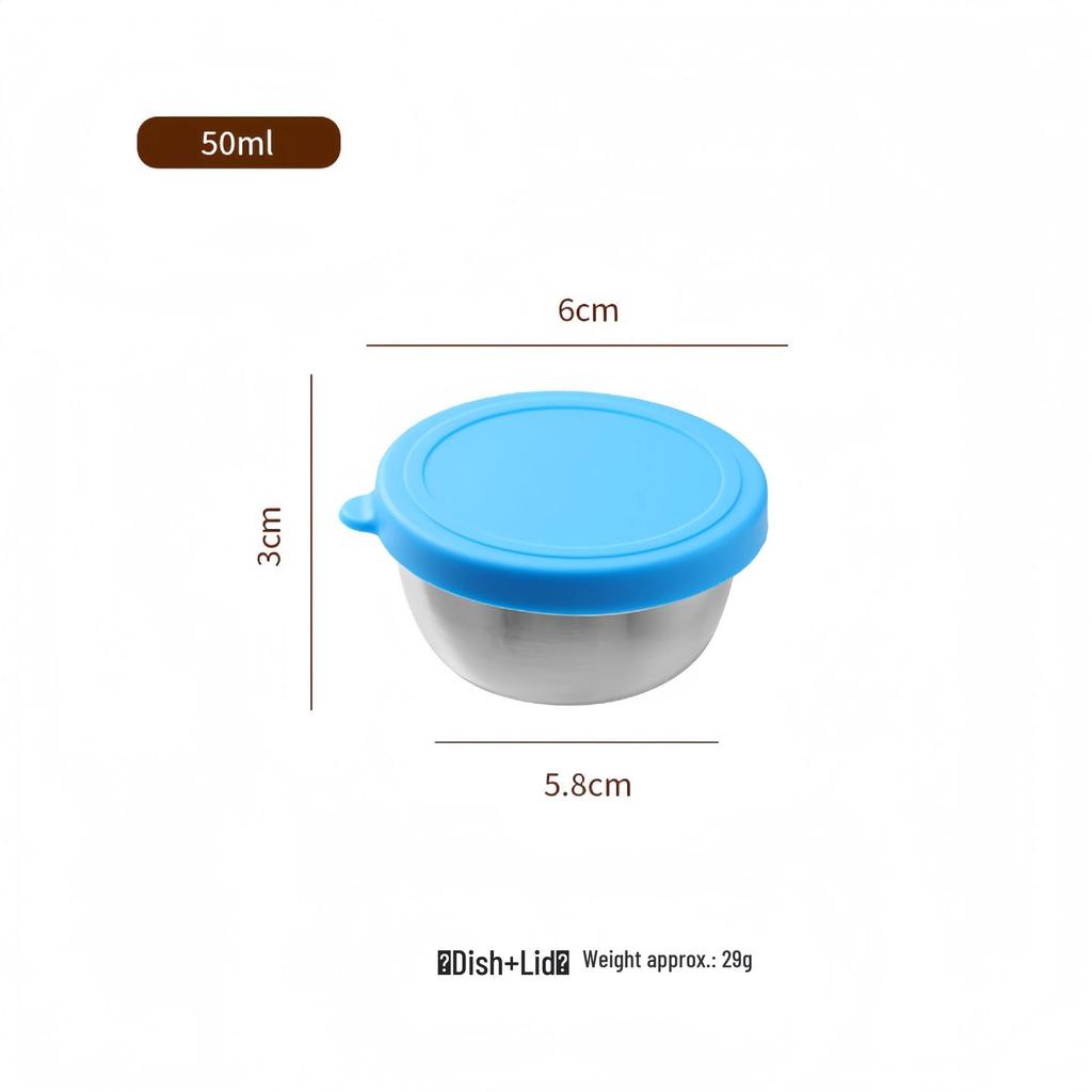 Portable Stainless Steel Sauce Cup with Leak-Proof Silicone Lid - Ideal for Outdoor Salads