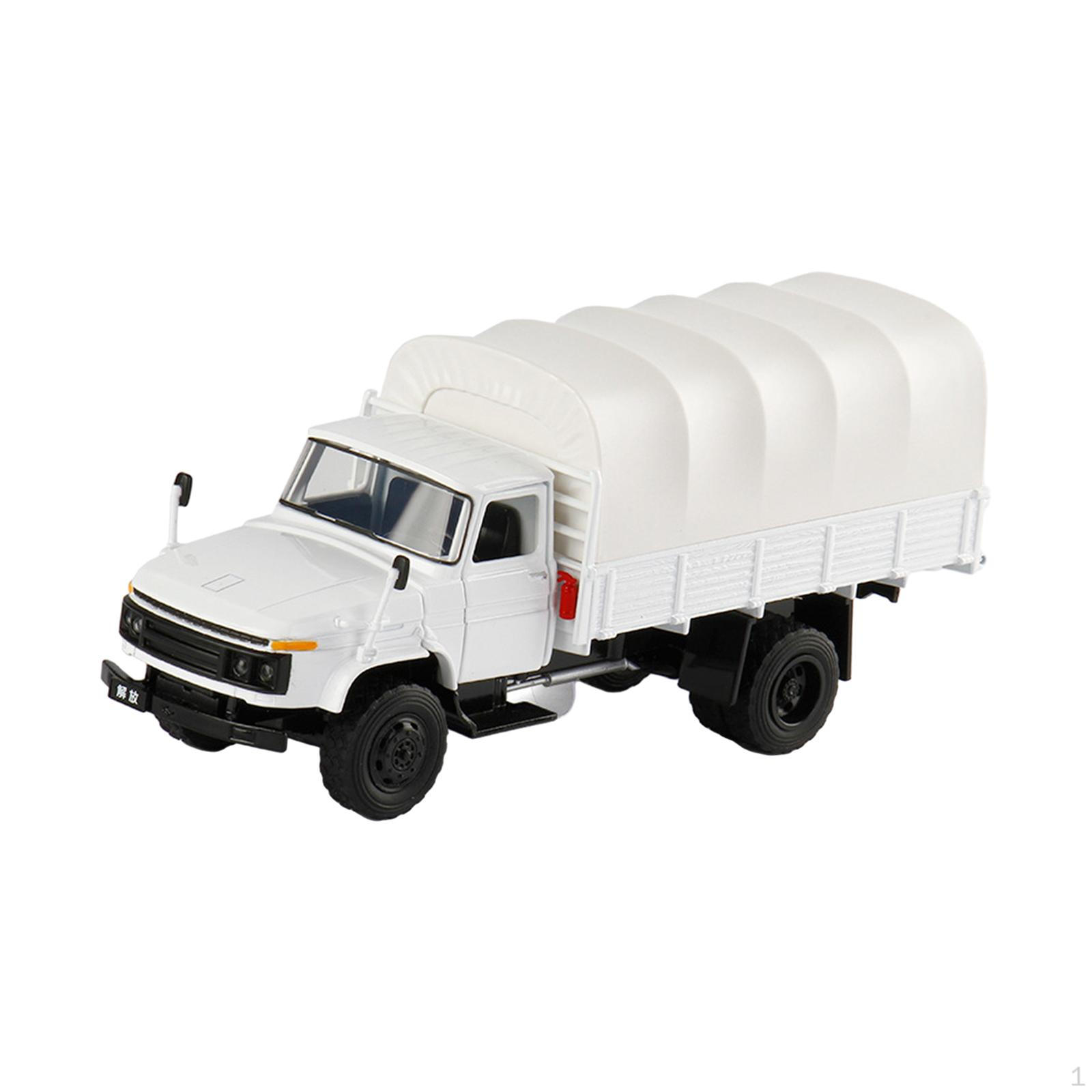 

1/28 Diecast Alloy Transport Truck Collectibles Simulation Model for Bookshelf Office Livingroom білий