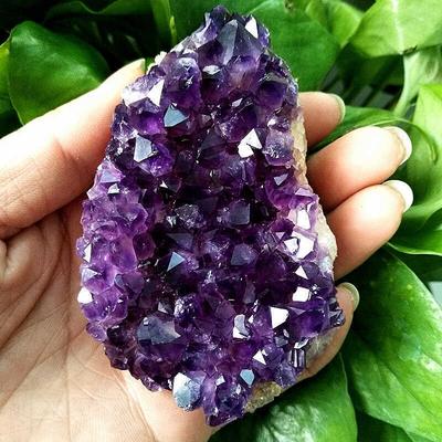 D5 Amethyst Naturstein Lila Rosa Amethyste Kristalle Cluster Druse Geode Mineral Gestein Heilkristall Energiestab Handwerk