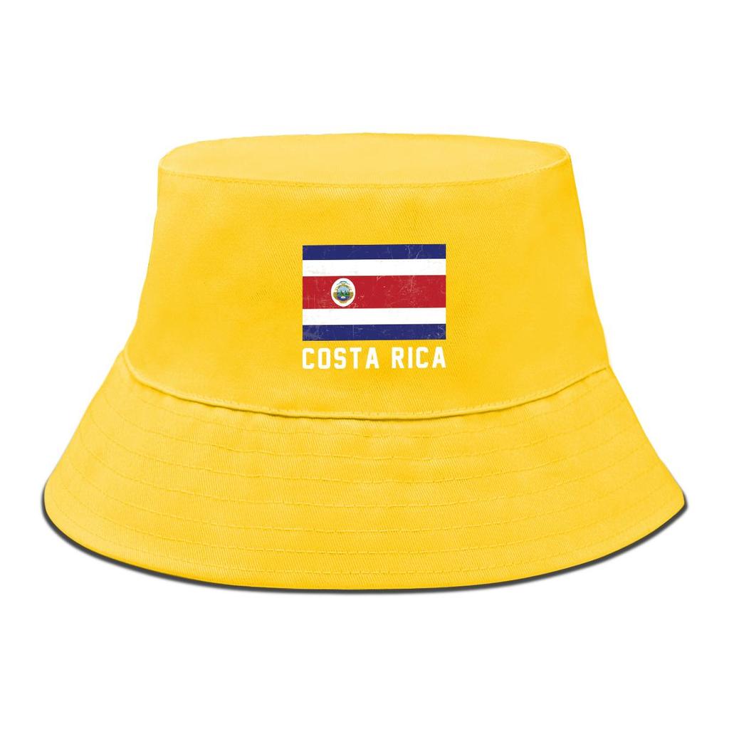 Bucket Hat With Flag of Costa Rica Print , Patriotic Women's Hat Foldable Trendy Fashion Fishing Cap