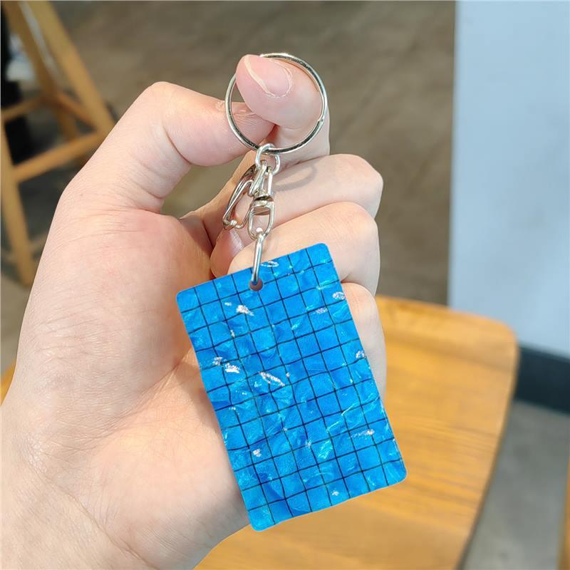 Creative Swimming Pool Keychain Wavy Keychain Decorations Car Key Ring Swimming Pool Keychain Alltaglich Pendant Swimmer'S Gift