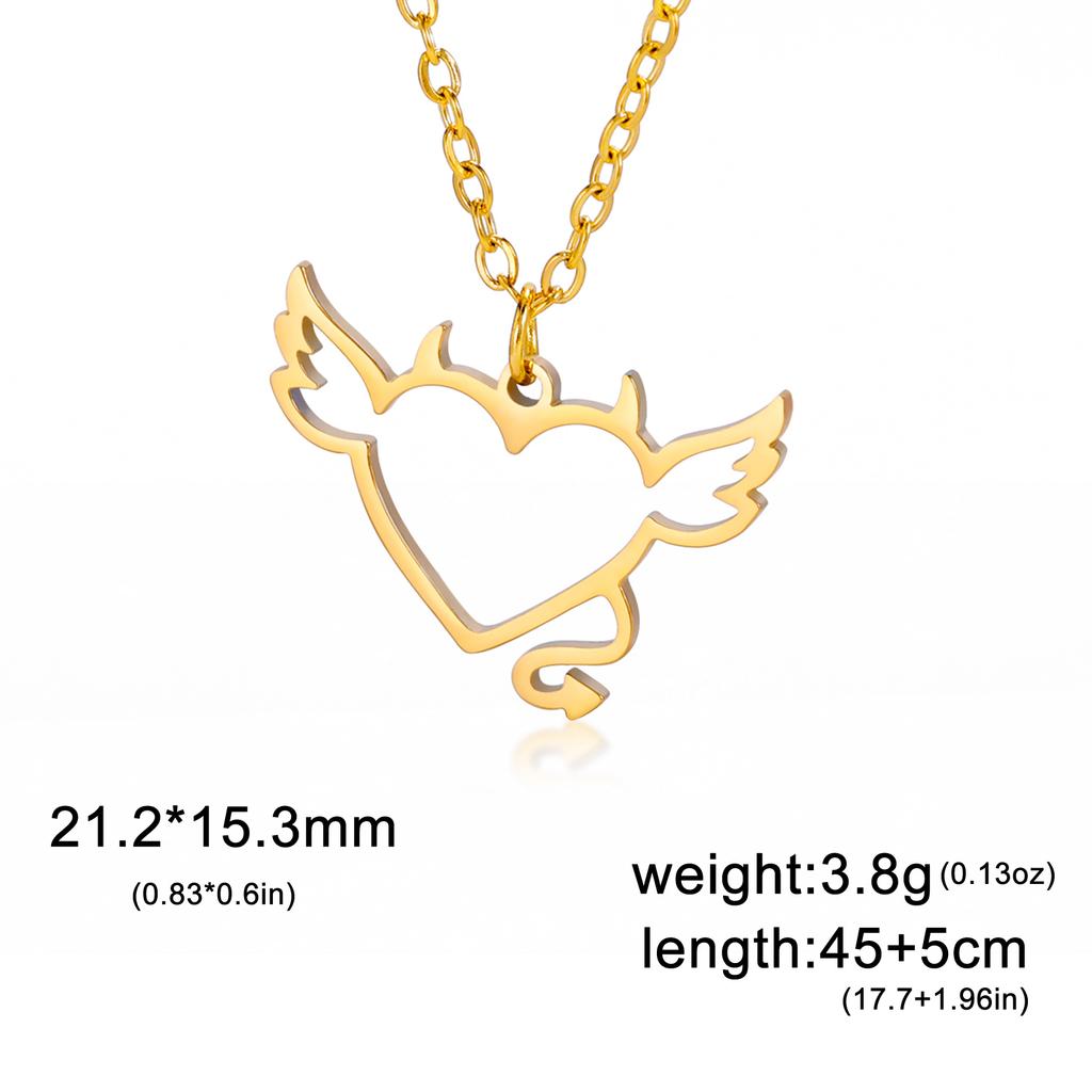 Devil Love Pendant Stainless Steel Necklace Men And Women Fashion Sweet Romantic Valentine's Day Gift Jewelry Gift