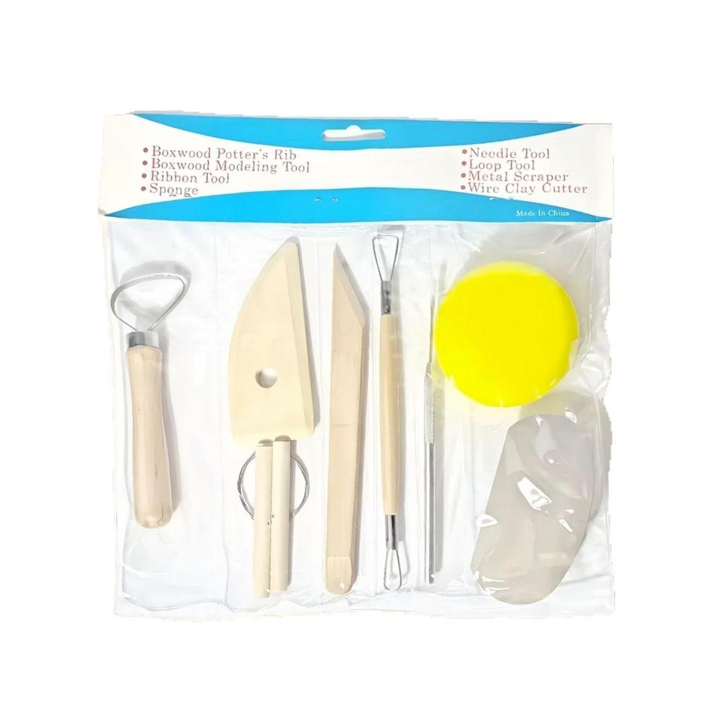Wooden Pottery & Polymer Clay Sculpting Knife Set - DIY Pottery Tools