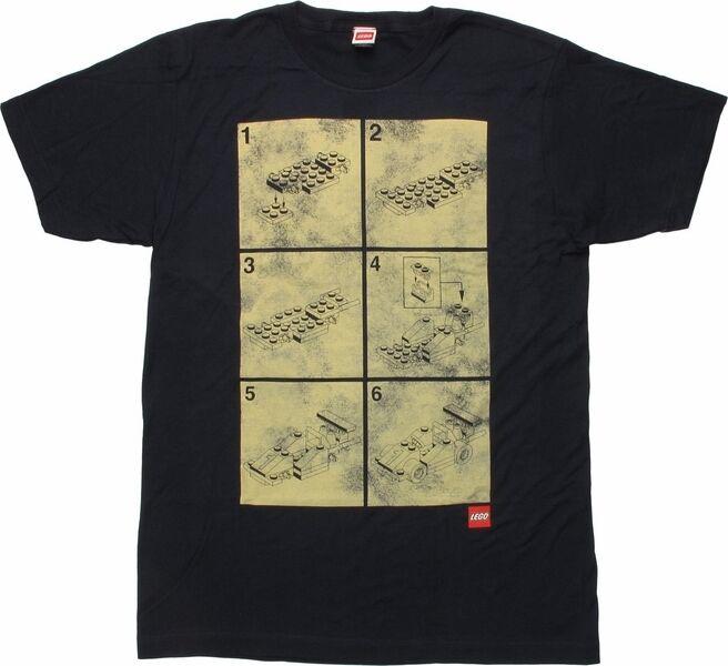 

Lego Race Car Building Instructions Unisex T-Shirt Navy Licensed