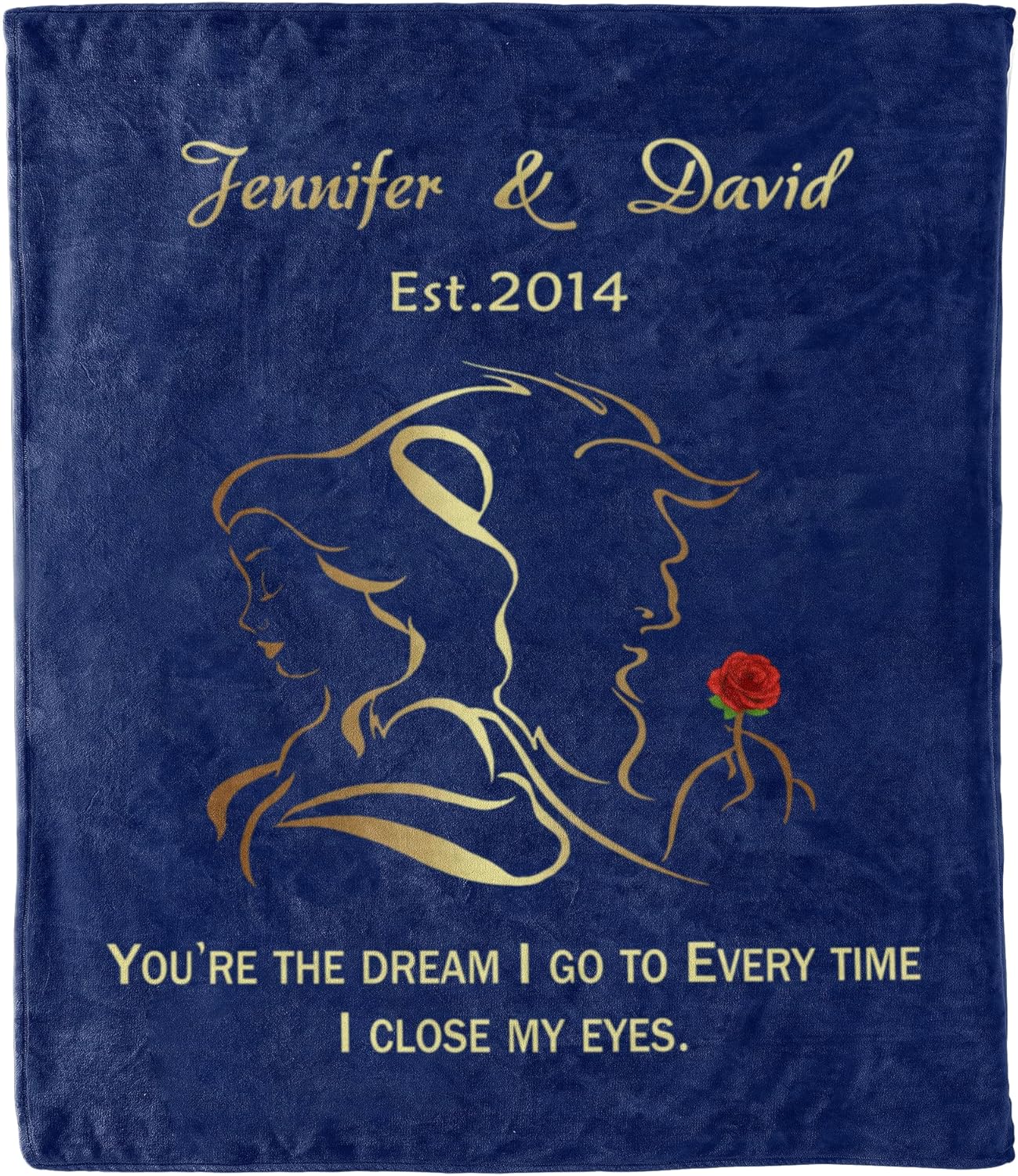 Premium Beauty Beast Blanket Gift for Valentine Custom blankets Size: 75*100cm, Weight: 230 GSM