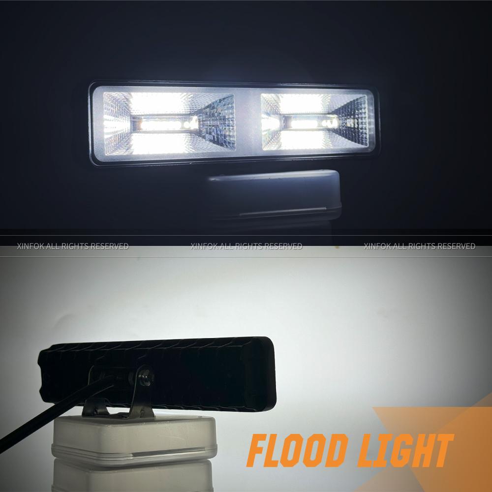 6'' LED Work Bar 16led Slim 48W Moto Work SUV Offroad UTV 4x4 Truck Backup Reverse Spotlight Driving Fog Lamp