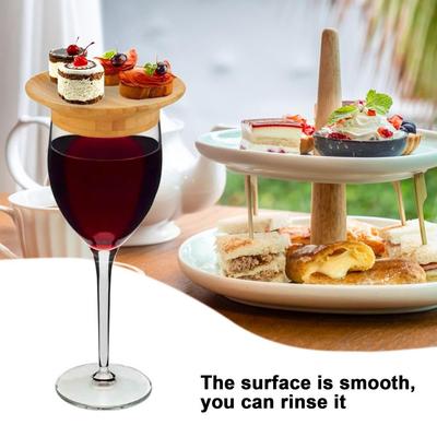 Bamboo Coaster for Wine Glasses Bamboo Wine Glass Charcuterie Board Topper Coasters Elegant Wine for Lovers for Entertaining
