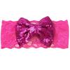 Barn Baby Girl Paljett Spets Bowknot Hårband Blinkande Turban Pannband Pannband