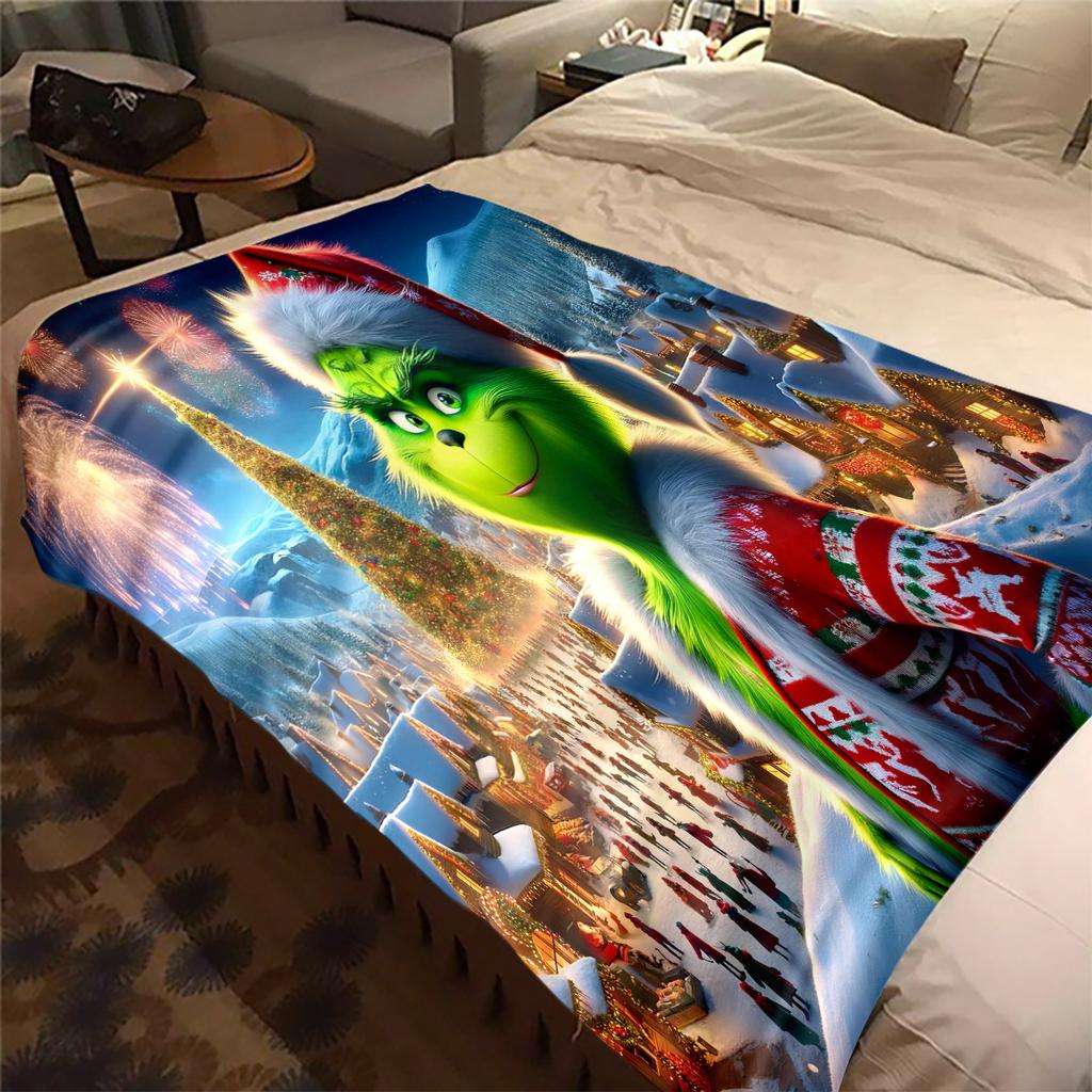 Christmas Gift Comedy Movie How the Grinch Stole Christmas blanket home warming, four season bed decoration sofa cover flannel throwing blanket K6