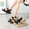 New Summer Imitation Straw Woven Wedge Heel Cool Slippers Women's Fashion Casual Platform Beach Roman Shoes