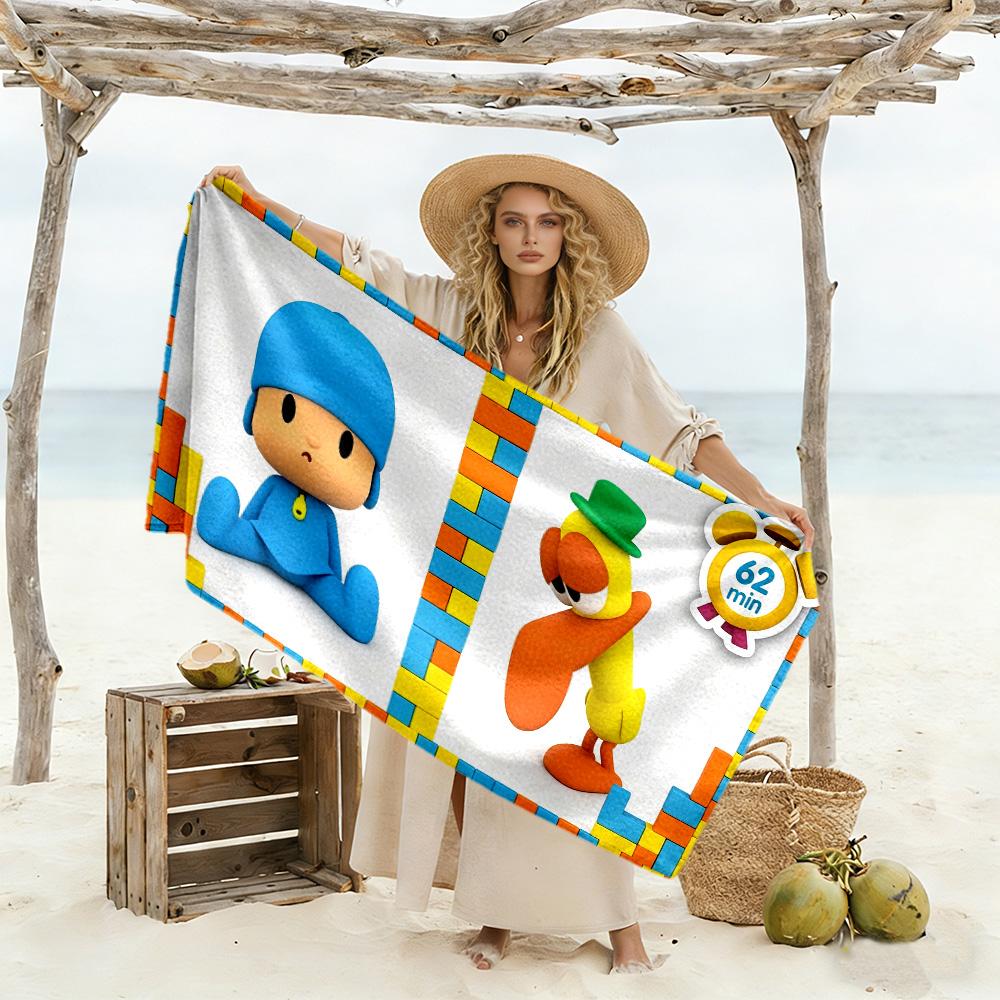 Pocoyo Beach Towel High Absorbency & Quick-Dry Comfortable Lightweight Suitable for Sports, Travel, Swimming, Yoga, Bathroom, Beach, And Pool