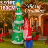 5.9FT LED Light Inflatable Christmas Elf Yard Decorations Tree Gnome Xmas Toy Supplies Xmas Home Decor Ornaments Holiday Gift