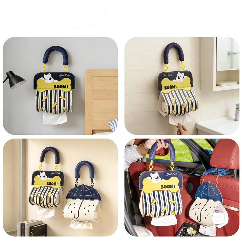 Cartoon Niedliche Hängende Taschentuchtasche Wasserdicht Wandmontierte Gesichts-Handtuch-Rollenpapierbox Toilettenpapier-Taschenabdeckung