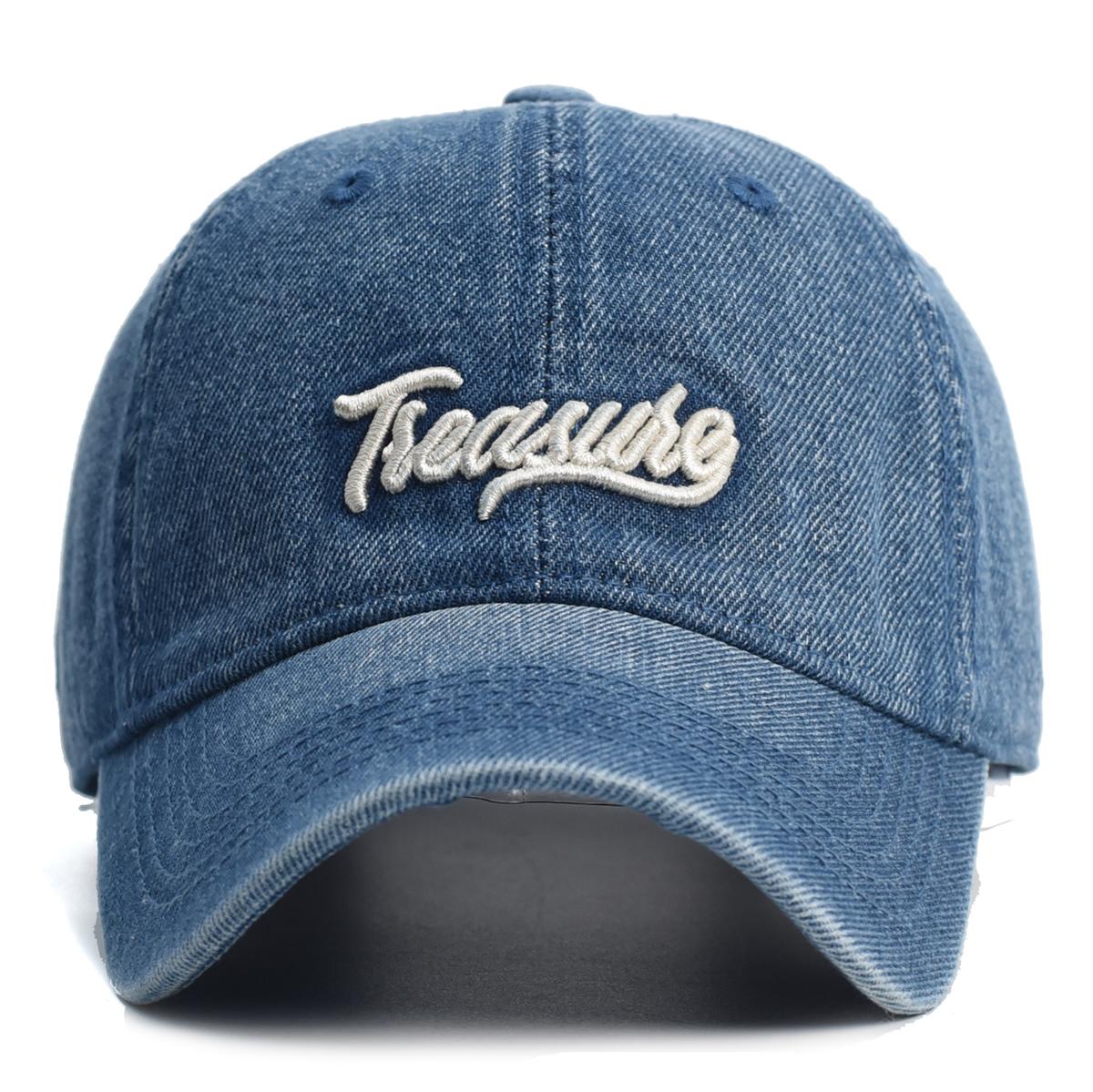 

Unisex Letter Embroidery Denim Baseball Caps Spring Autumn Outdoor Adjustable Casual Hats Sunscreen Hat