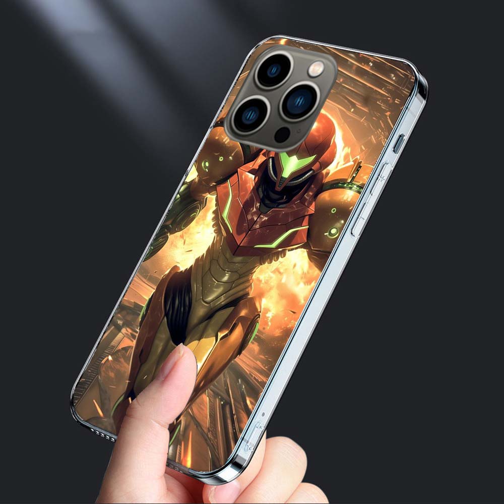 Game M-METROID Phone Case For Iphone 16E 15 Pro 14 Plus 17E 16 17 Pro Max Air 11 12 13 Mini Shockproof Capa Cute Cover TPU Cl