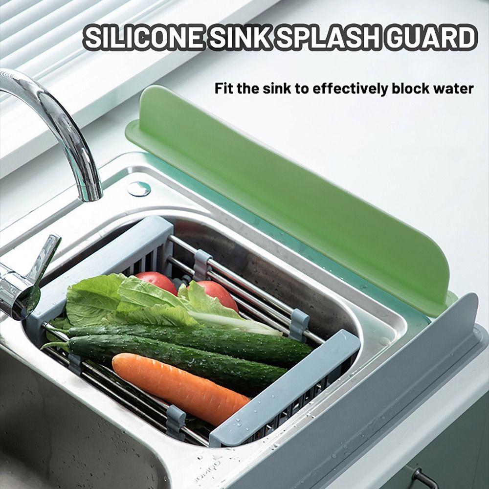 Simple Silicone Sink Splash Guard Non-Slip Water Splatter Bathtub Splash Guard Splash Sink Fence for Kitchen and Bathroom