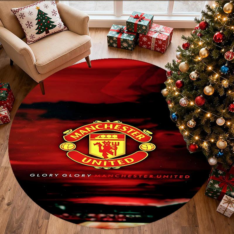 Tappeto Rotondo con Fantasia Football United F.C, Tappetino da Interno/Esterno, per Picnic, Sala Giochi, Camera da Letto, Ufficio, Soggiorno, Tappeto Decorativo per la Casa, Regalo di Compleanno