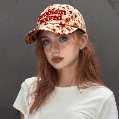 Ciemny nadruk plam krwi Czapka baseballowa Unisex Ochrona przed słońcem Czapka baseballowa z szerokim rondem Dodatek do kostiumu na imprezę Halloween