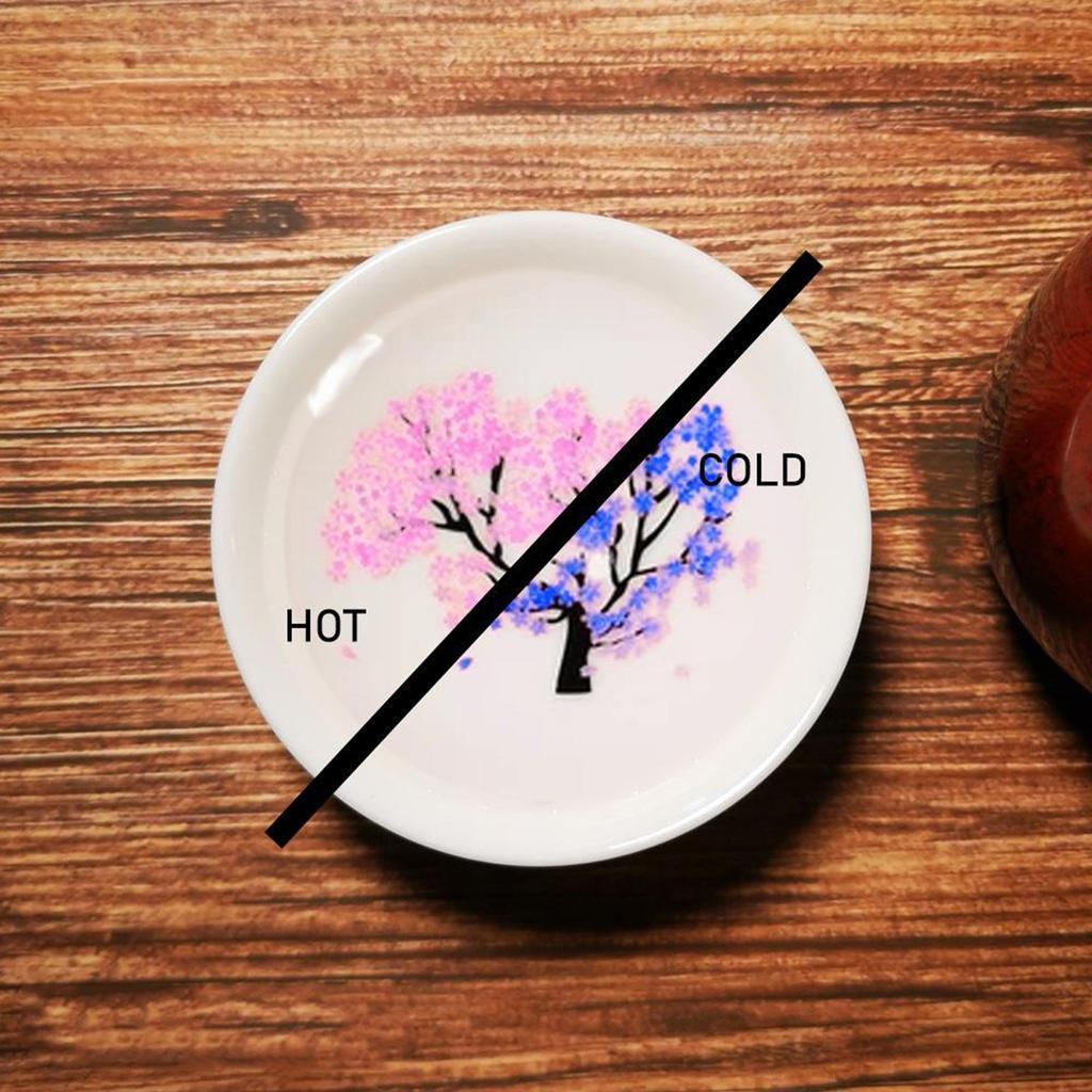 Printing Flower Changes When Hot or Cold Color Changing Ceramic Coffee Cup Bowl