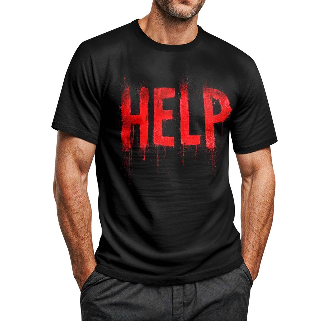 Herre Halloween Trykket Rund Hals Raglan Kort Ermet Topp T-skjorte