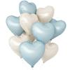 BTZO Heart-Shaped Balloon Set 10 Pieces Aluminum Balloons 18 Inches Valentine's Day Wedding Birthday Proposal Baby Blue Cream Decorations