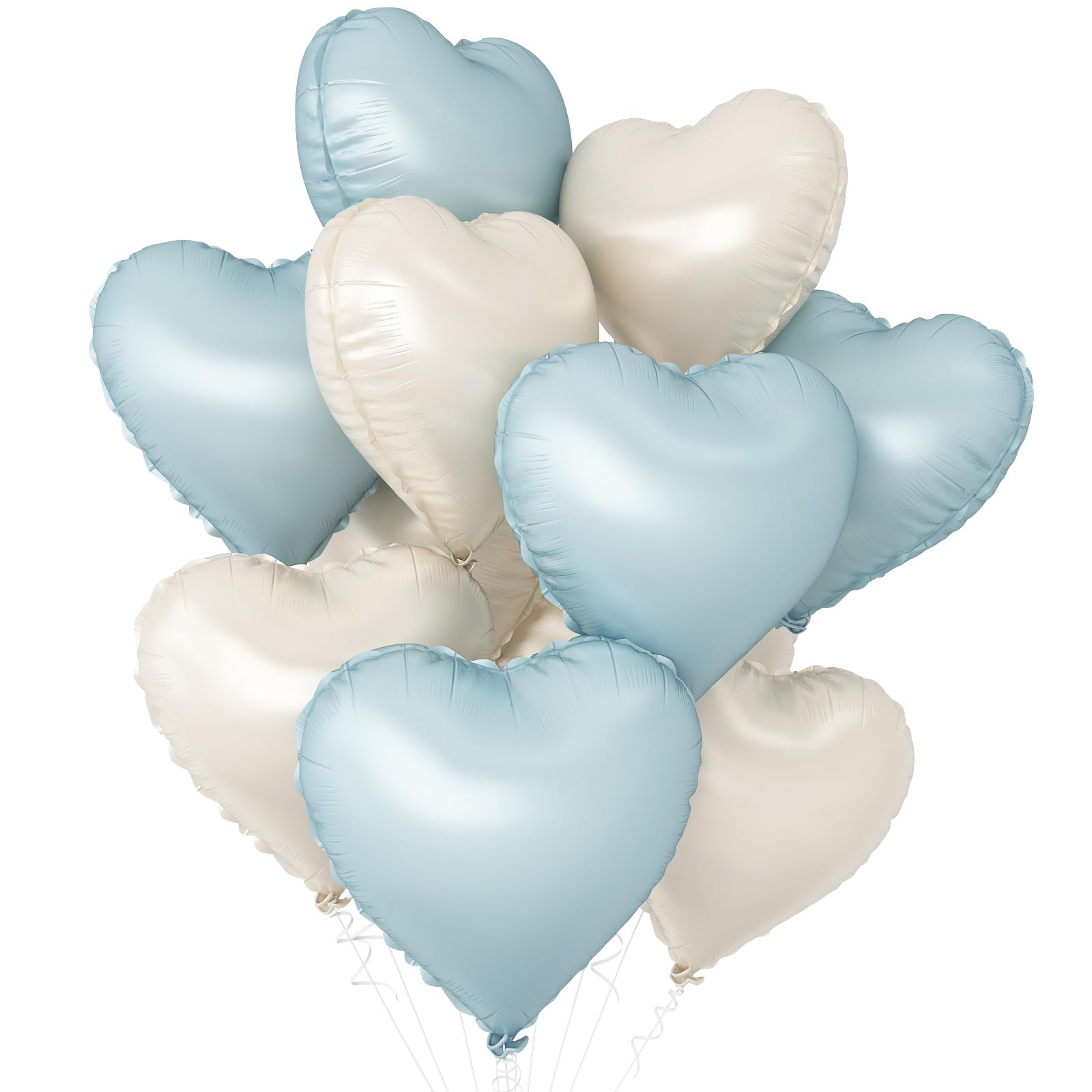 

BTZO Heart-Shaped Balloon Set 10 Pieces Aluminum Balloons 18 Inches Valentine s Day Wedding Birthday Proposal Baby Blue Cream Decorations