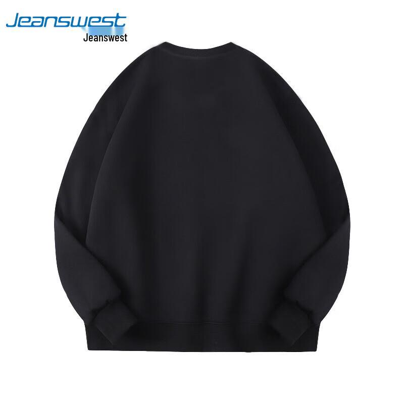 JEANSWEST Men's 2025 Autumn Simple Solid Crew Neck Long Sleeve Sweatshirt