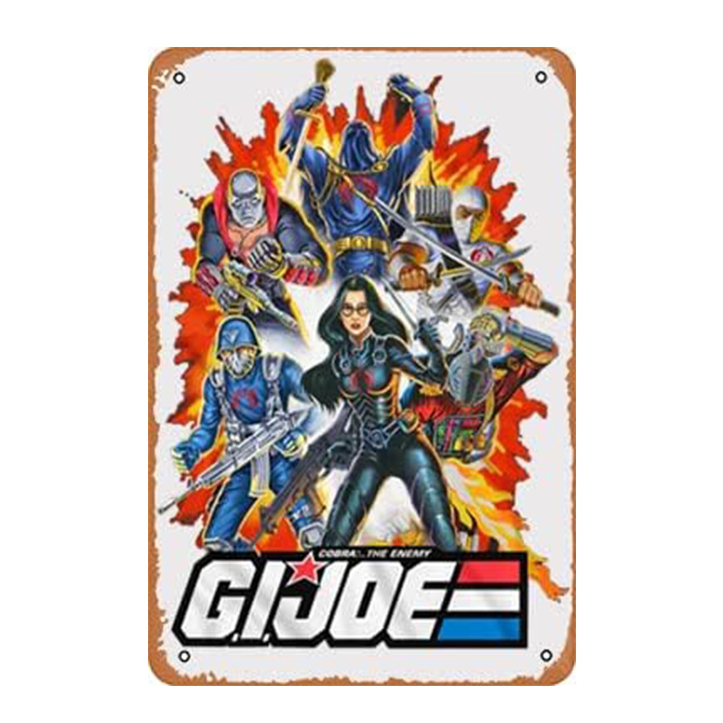 

GI Joe Retro Metal Wall Art Frameless Iron Sheet Painting with Cobra Commander Destro Shadow Baroness Vintag aluminum 20x30cm