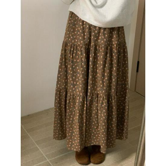 Women's Autumn 2025 Elastic Waist Floral Print Midi Skirt - Soft, Loose, Versatile Over-the-Knee Skirt