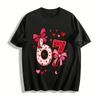 Love Bow Number 67 Print Casual Couple Top Pure Cotton T-shirt