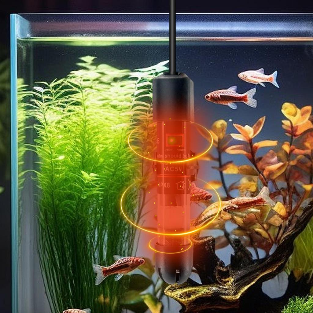 Aquarium Heater 10W Submersible Thermostat Desk Aquarium USB Heater For Koi Turtle Hermit Crab Living Room Bedroom Study Room