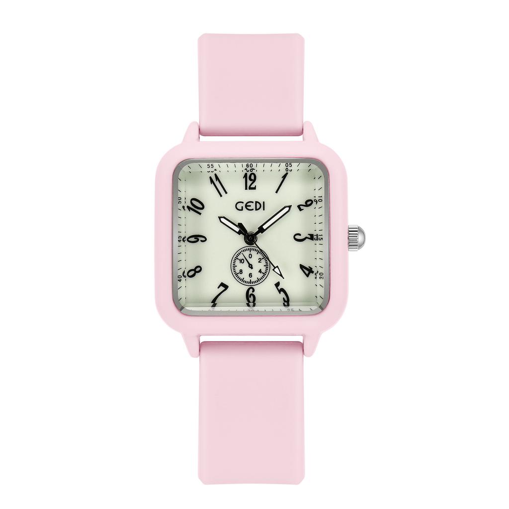 Candy Color Luminous Silicone Tape Student Creative Small Sugar Cube High Value Niche Waterproof Quartz Watch